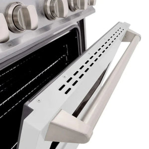 ZLINE 36'Classic Gas Range, Convection Gas Oven, DuraSnow® Stainless Steel, White Matte Door CGRS-WM-36 - in use