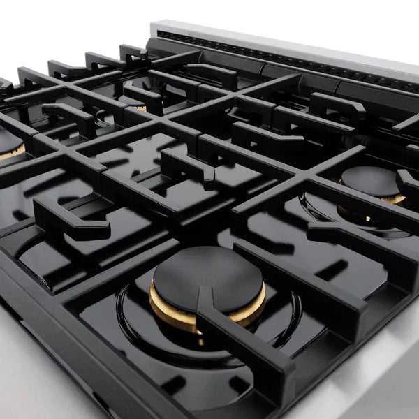 ZLINE 30'Paramount Dual Fuel Range Stainless Steel, Brass Burner, SDR-BR-30 - alternate view