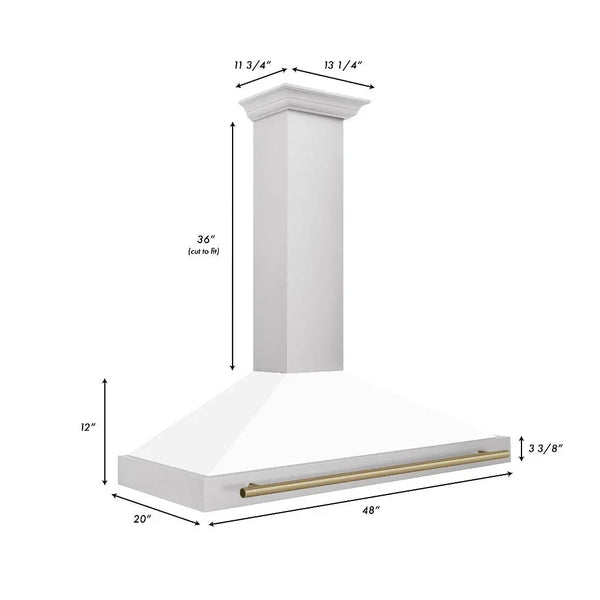 ZLINE 48' Autograph Stainless Wall Range Hood KB4STZ-WM48-G - alternate view