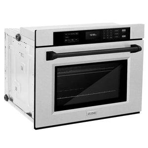 ZLINE 30'Professional True Convection Single Wall Oven, Air Fry, Self Clean, DuraSnow® Matte Black WASSZ-30-MB - alternate view