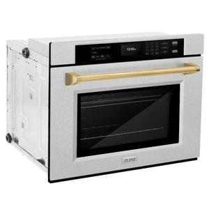 ZLINE 30'Professional True Convection Single Wall Oven, Air Fry, Self Clean, DuraSnow® Gold WASSZ-30-G - alternate view