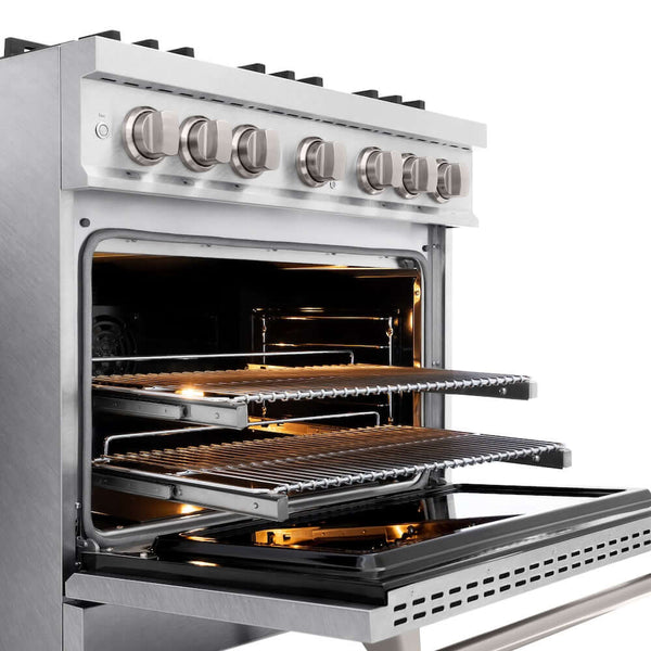 ZLINE 36' Select Dual Fuel Range Gas Cooktop Electric Convection Oven DuraSnow® Stainless Steel Brass Burners HDRS-BR-36 - alternate view
