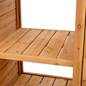 TOPMAX 65.7'' Tall Garden Potting Bench Table with Hutch - view 18