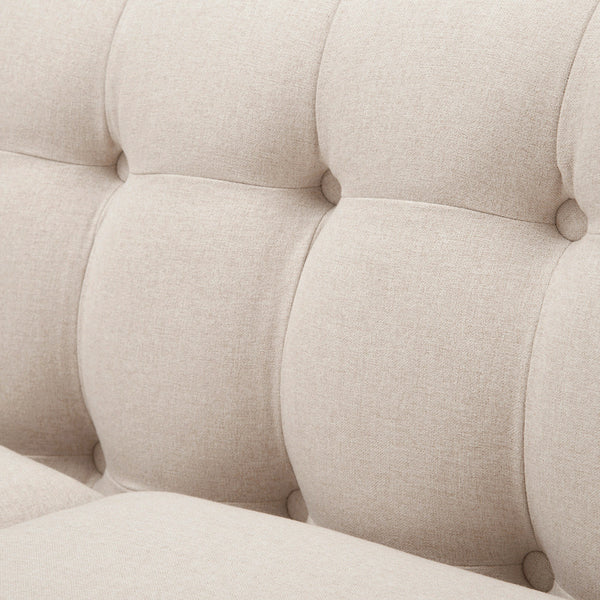 Jack 84' Modern Tuxedo Tufted Sofa, Sky Neutral Beige Polyester - dimensions