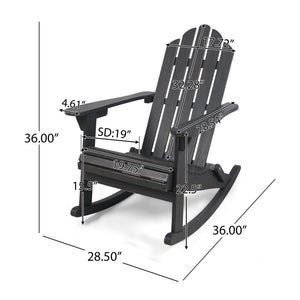 Echoes Outdoor Acacia Wood Adirondack Rocking Chair - dimensions