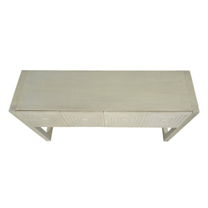 Geometric Carved Console Table with 3 Soft-Close Drawers - view 16