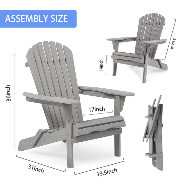 Classic Gray Cedar Wood Lounge Patio Chair Set of 2 - side view
