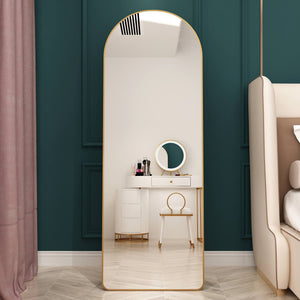 The 4th Generation Floor Mounted Full Length Mirror with Gold Frame - view 14
