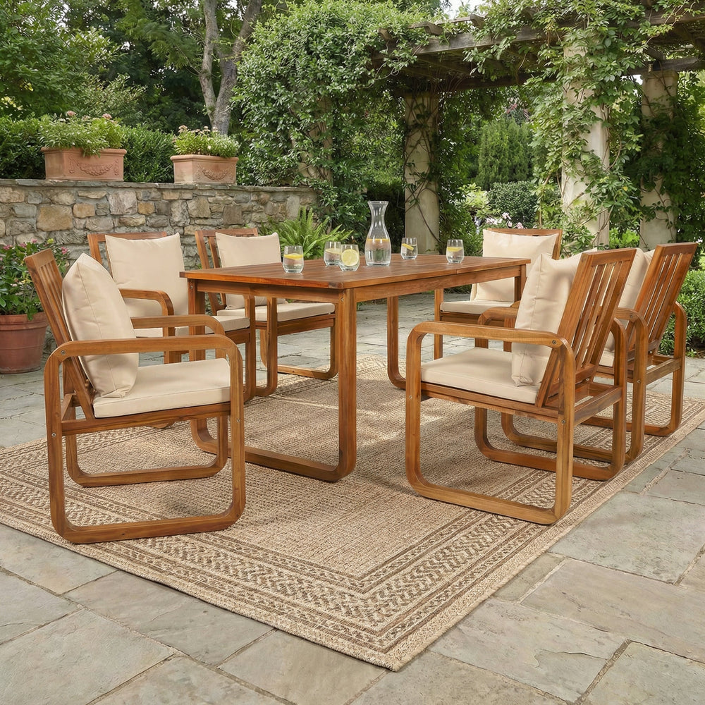 7 Pieces Patio Dining Set Outdoor Dining Table and Chairs