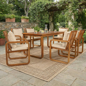 7 Pieces Patio Dining Set Outdoor Dining Table and Chairs - front view