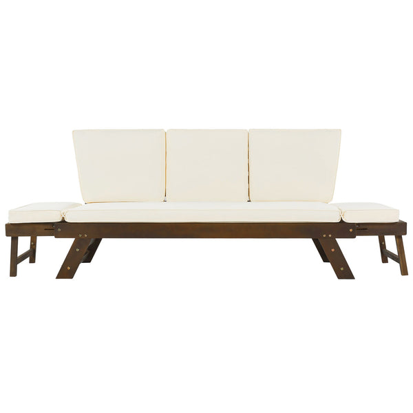 TOPMAX Outdoor Adjustable Patio Wooden Daybed Sofa Chaise Lounge - view 13