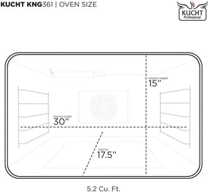 Kucht KX Series 36' Freestanding Dual Fuel Range KXP36-GL - product view