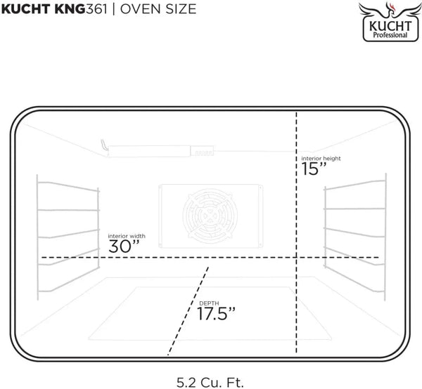 Kucht KX Series 36' Freestanding Dual Fuel Range KXP36-GL - product view