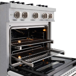ZLINE 30'Classic Gas Range, Convection Gas Oven, DuraSnow® Stainless Steel, White Matte Door CGRS-WM-30 - in use