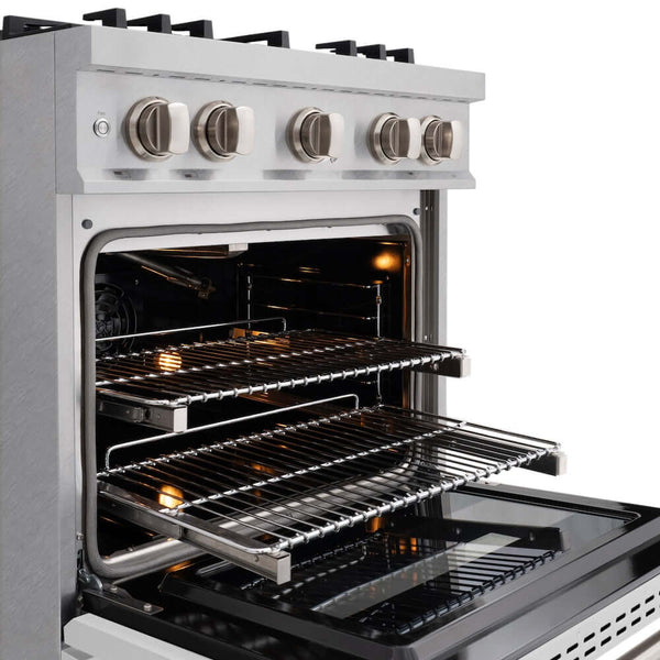 ZLINE 30'Classic Gas Range, Convection Gas Oven, DuraSnow® Stainless Steel, White Matte Door CGRS-WM-30 - in use