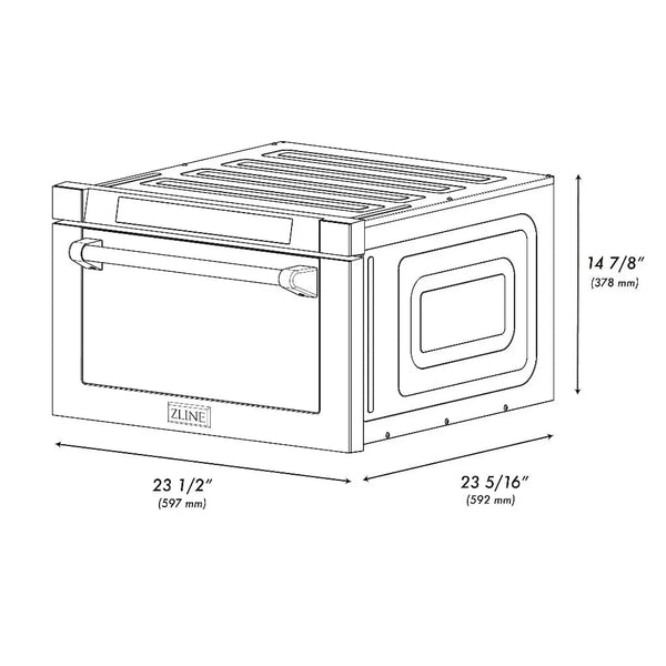 ZLINE 24' Microwave Drawer, Stainless Steel, Bronze MWDZ-1-H-CB - in use