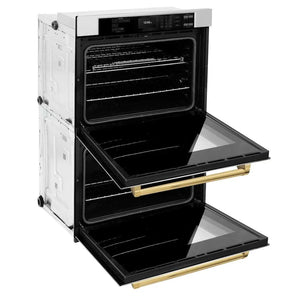 ZLINE 30'Professional True Convection Double Wall Oven, Air Fry, Self Clean, Stainless Steel, Gold WADZ-30-G - in use