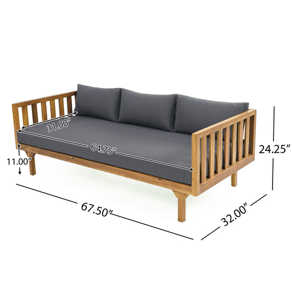 Claremont 3 Seater Daybed and Acacia Wood Patio Table - dimensions