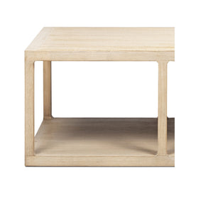 Ellis 48' Reclaimed Wood Open Frame Coffee Table with Lower Shelf - lifestyle photo
