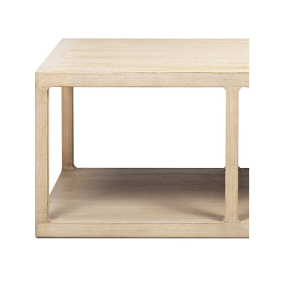 Ellis 48' Reclaimed Wood Open Frame Coffee Table with Lower Shelf - lifestyle photo