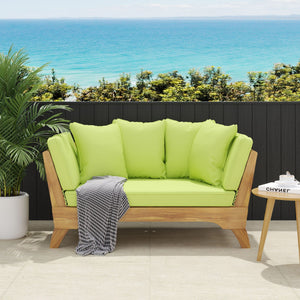 Outdoor Acacia Wood Expandable Daybed With Cushions - view 11