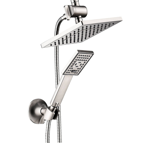 Dual Shower Head-Rain Shower Head with Handheld Shower Set, Diverter - in use