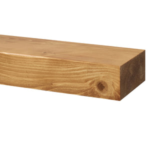 Modern Smooth Solid Timber Fireplace Mantel - side view