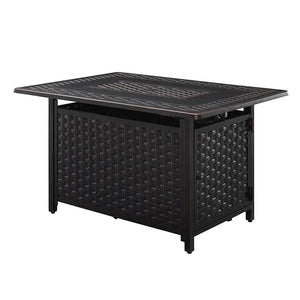Albany 44' Rectangular Woven Aluminum Convertible Gas Fire Pit Table