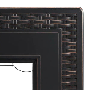 Albany 44' Rectangular Woven Aluminum Convertible Gas Fire Pit Table - alternate view