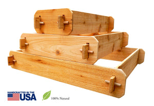 Timberlane Gardens Raised Garden Bed Kit 3 Tiered Pyramid (1x3 2x3 3x3) Select Cedar Elevated Planter - dimensions