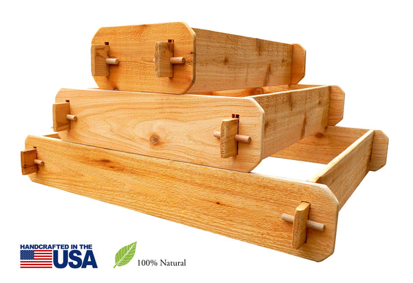 Timberlane Gardens Raised Garden Bed Kit 3 Tiered Pyramid (1x3 2x3 3x3) Select Cedar Elevated Planter - dimensions