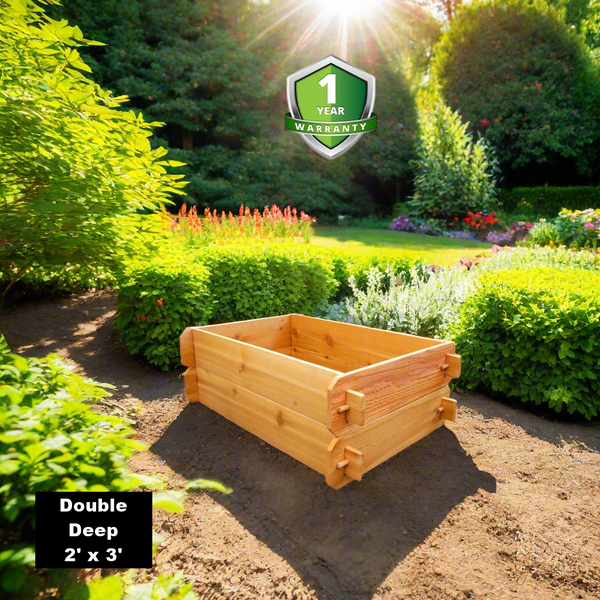 Timberlane Gardens Raised Garden Bed Kit Double Deep (Two 2x3) Select Cedar - front view
