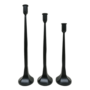 Black Cast Iron Taper Candle Holders