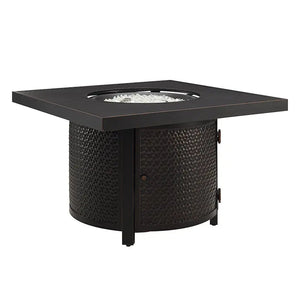 Clayton 40' Round Hammered Aluminum Convertible Gas Fire Pit Table - alternate view