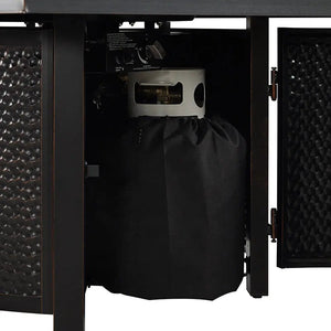 Clayton 40' Round Hammered Aluminum Convertible Gas Fire Pit Table - product view