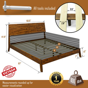 Serenity Solid Wood Bed Frame - view 14