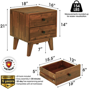 Silvia Solid Wood Nightstand - view 20