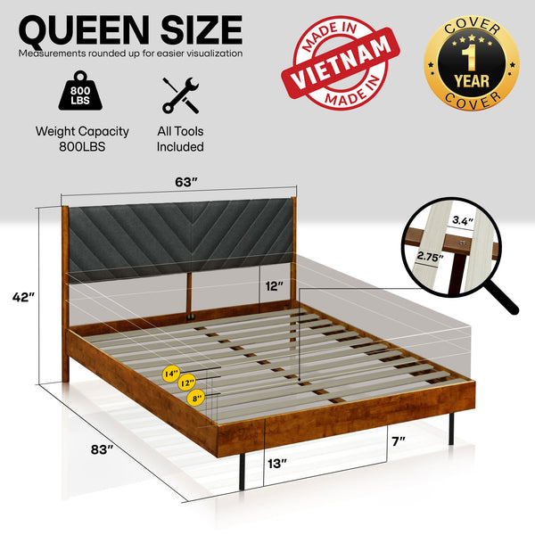 Astoria Solid Wood Bed Frame - lifestyle photo