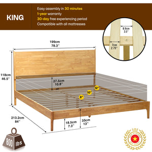 Haven Solid Wood Bed Frame - detail view