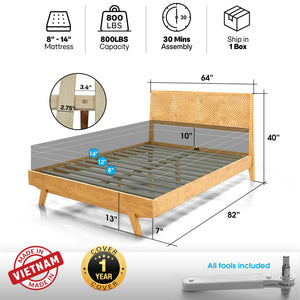 Harmony Solid Wood Bed Frame
