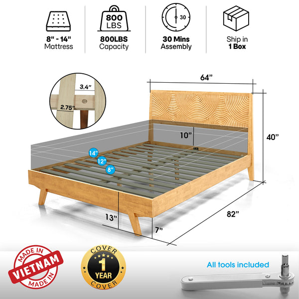 Harmony Solid Wood Bed Frame