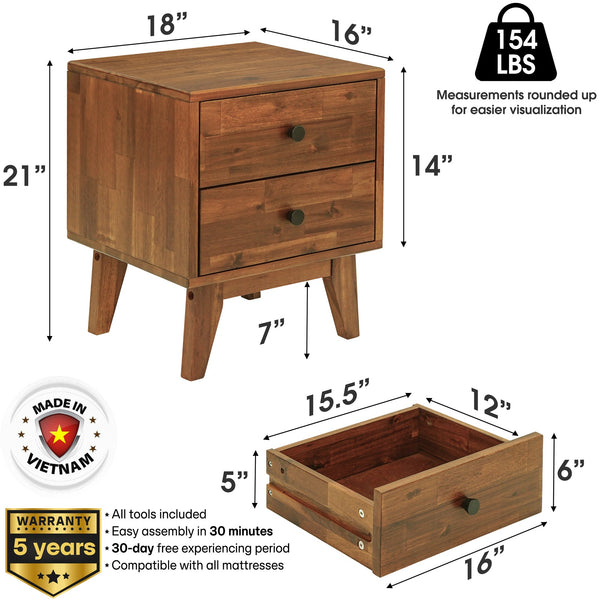 Silvia Solid Wood Nightstand - view 12