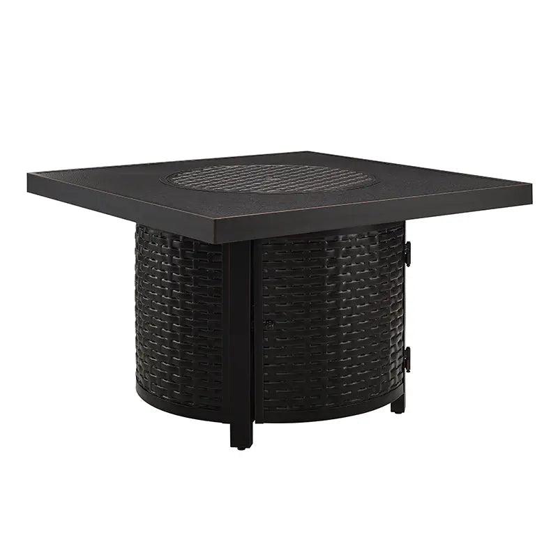 Dalton 40' Square Woven Aluminum Convertible Gas Fire Pit Table