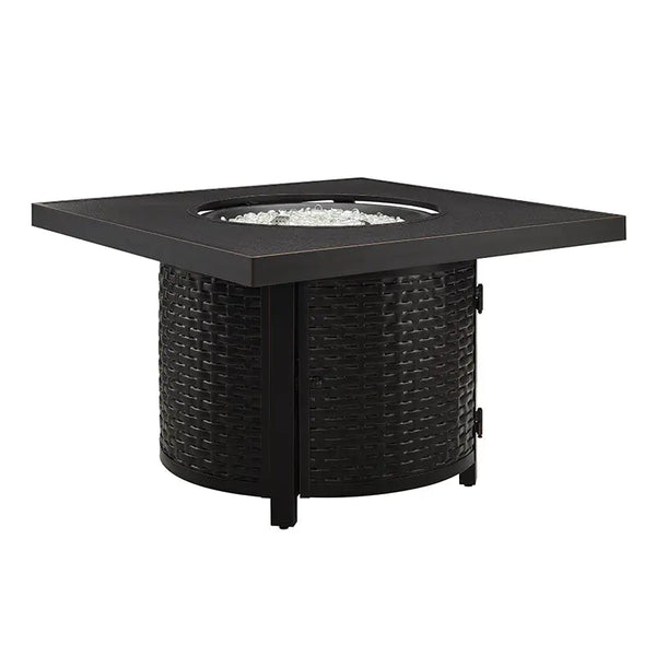 Dalton 40' Square Woven Aluminum Convertible Gas Fire Pit Table - alternate view