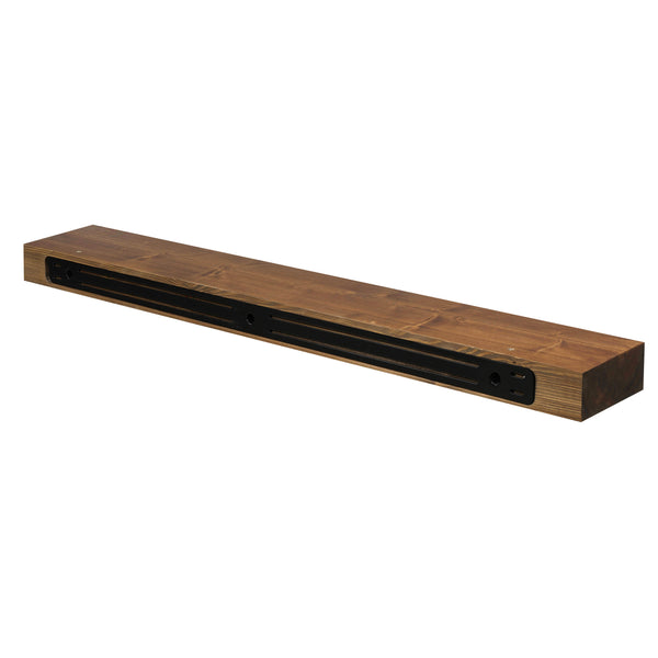 Modern Smooth Solid Timber Fireplace Mantel - in use