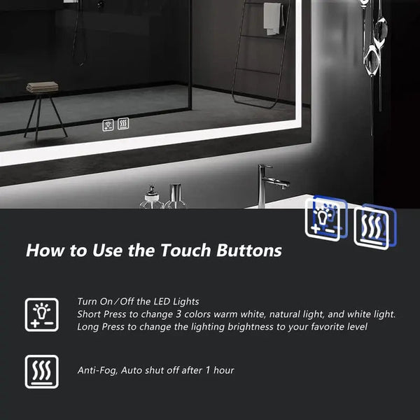 Deluxe Center Glow LED Bathroom Mirror