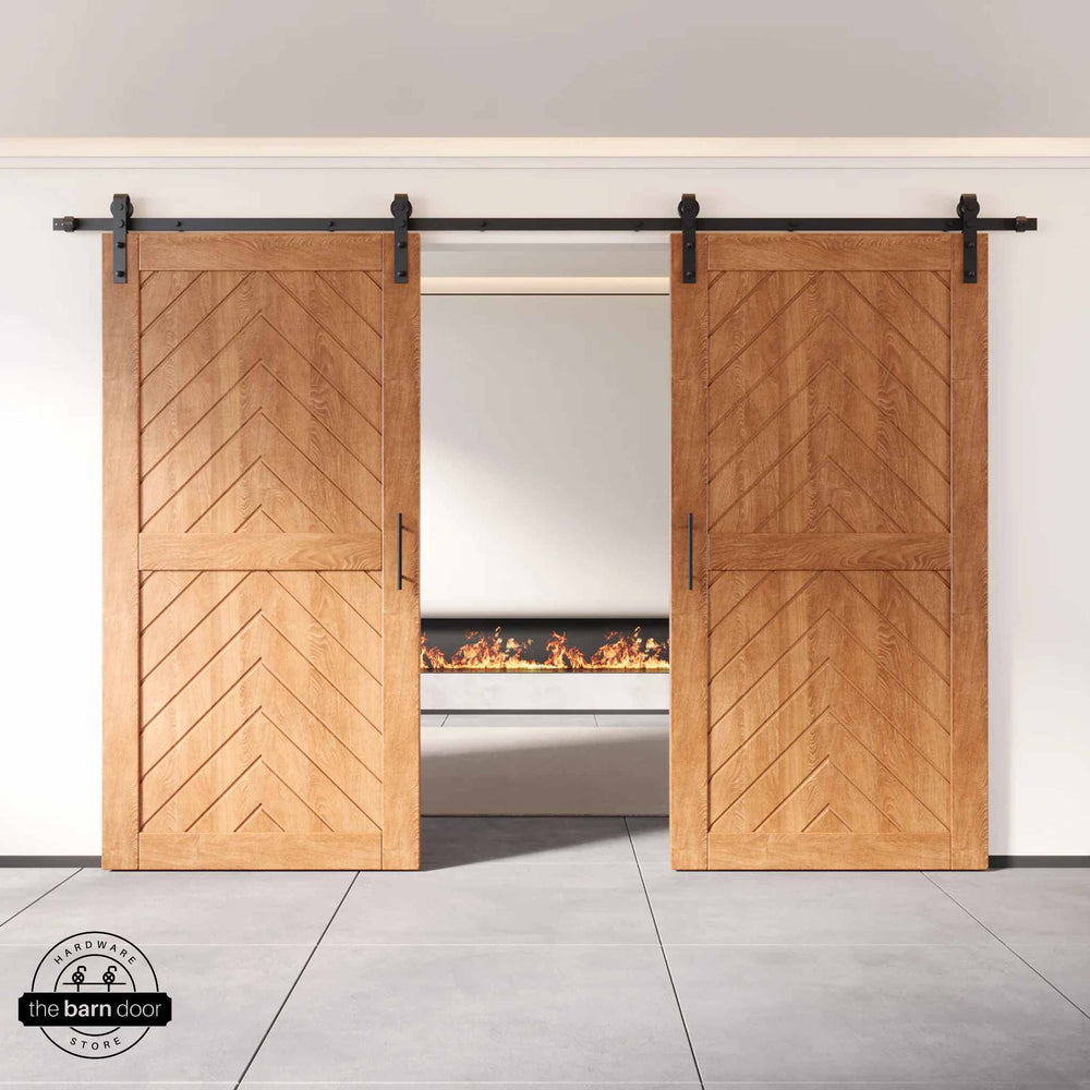 Fishbone Double Barn Door Kit | Black Hardware