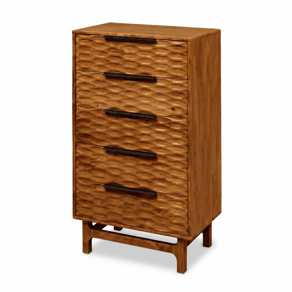 Elara Solid Wood Dresser with 5 Drawers