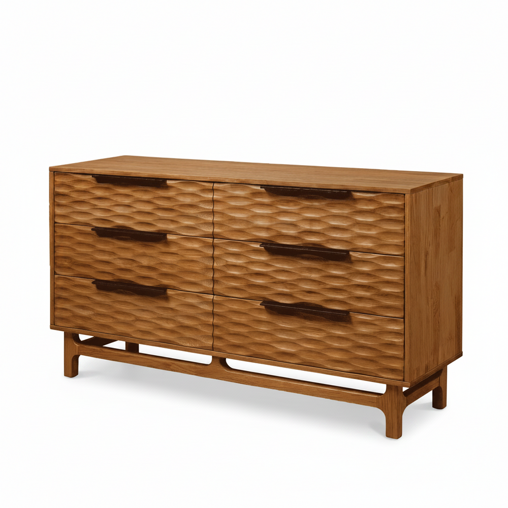 Elara Solid Wood Dresser with 6 Drawers