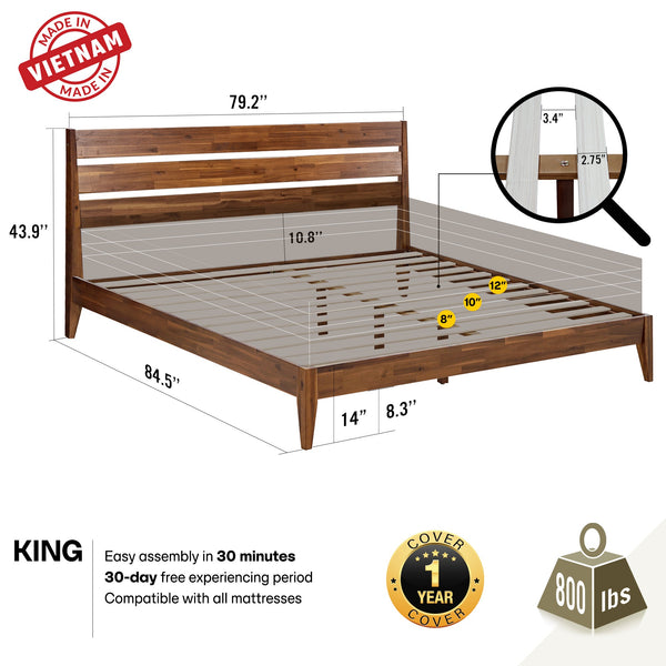 Emery Solid Wood Bed Frame - product view